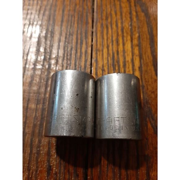 Vintage Lot 2 Craftsman Sears 7/8" 12 Point 1/2" Drive Sockets G47512 Made USA - Picture 2 of 6